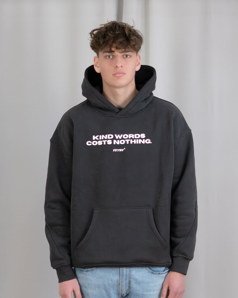 "KIND WORDS" HOODIE - GREY